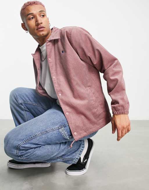 Carhartt WIP cordouroy coach jacket in pink