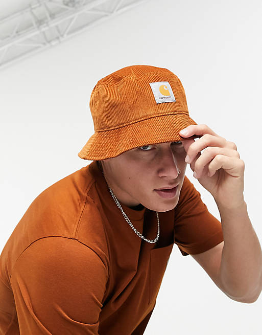 Carhartt WIP corduroy bucket hat in burnt orange