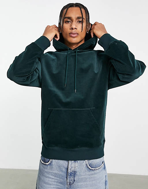 Carhartt WIP corduroy hoodie in green