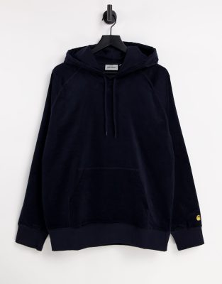 Carhartt WIP corduroy hoodie in navy ASOS