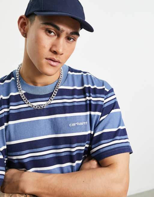 Carhartt WIP corfield stripe T-shirt in blue