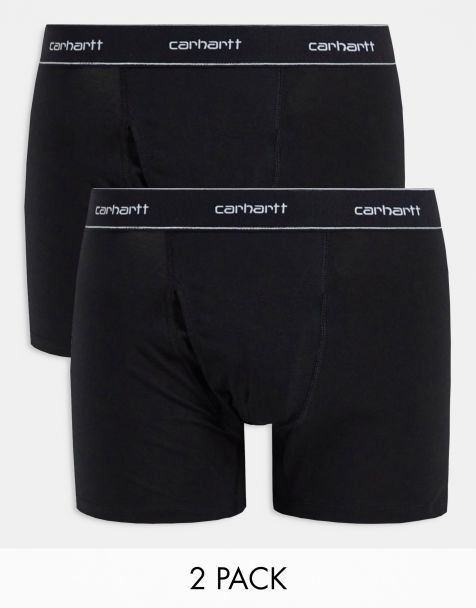 Carhartt Men's 8 Inch Basic Cotton-Poly Boxer Brief 2 Pack (Print)