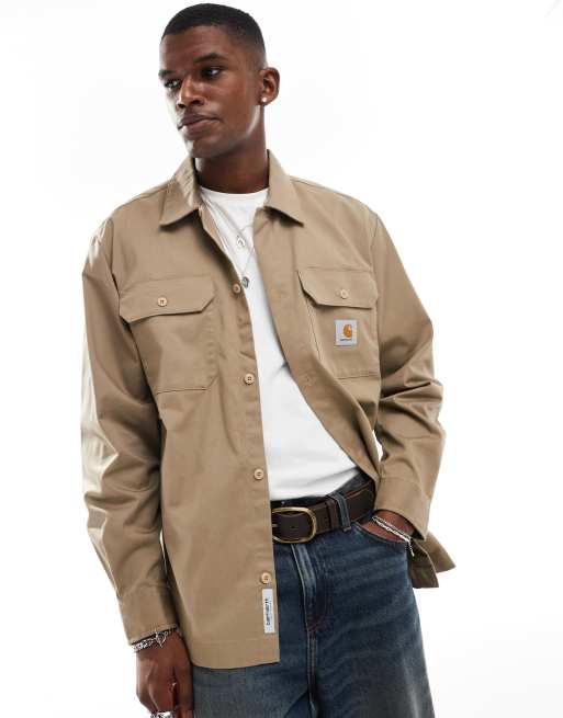 Carhartt WIP - Craft - Camicia beige a maniche lunghe, 3 di 4