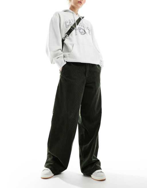 Carhartt WIP – Craft – Cordhose in Grün mit lockerem, geradem Schnitt