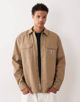 Carhartt WIP Carhartt WIP craft long sleeve shirt in dark beige-Neutral