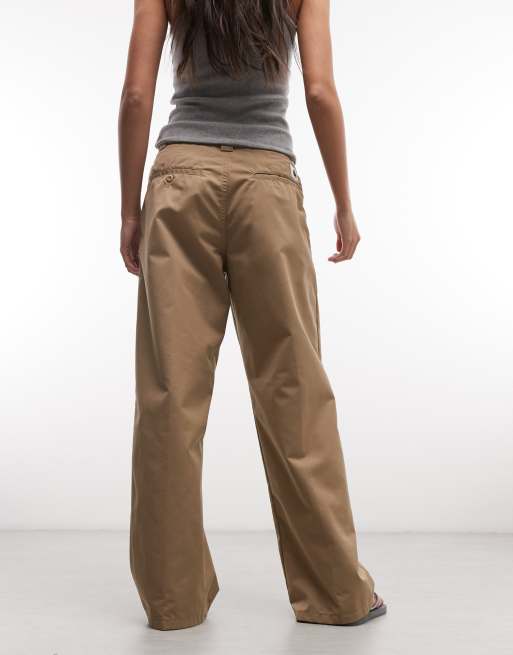Carhartt WIP craft loose straight fit trousers in beige, 3 of 5