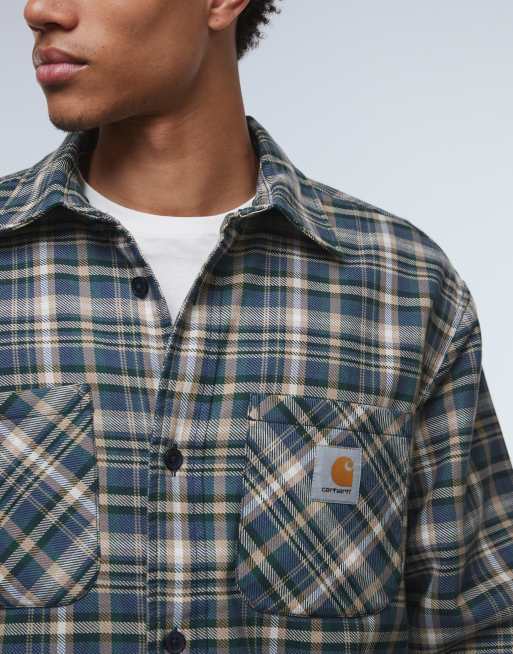 Carhartt WIP - Cronyn - Grøn skjortejakke med quiltet for og tern, 5 af 5