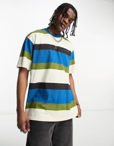 Carhartt WIP – Crouser – Blå t-shirt med ränder - view 1