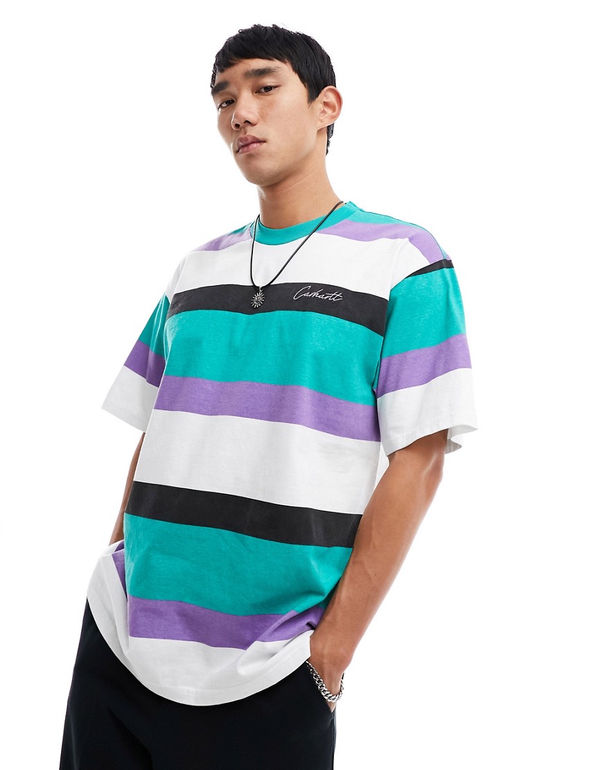 Carhartt WIP crouser striped t-shirt in green