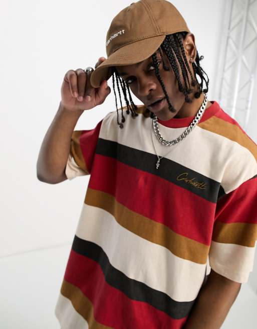 Carhartt WIP crouser striped t-shirt in red