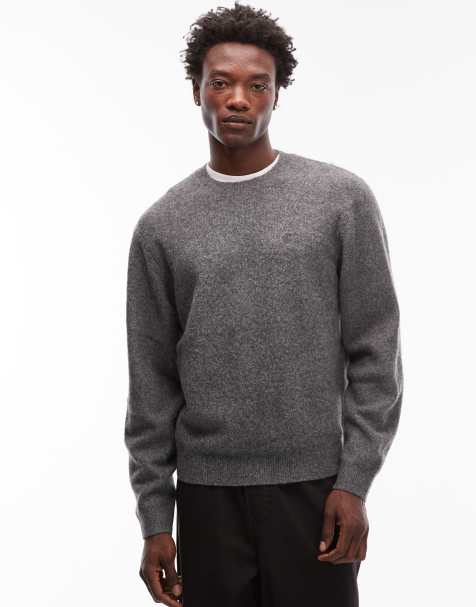 Carhartt WIP - Curtis - Gebreide trui in donkergrijs - view 1
