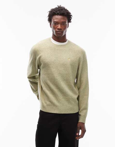 Carhartt WIP - Curtis - Gebreide trui in lichtgroen - view 1