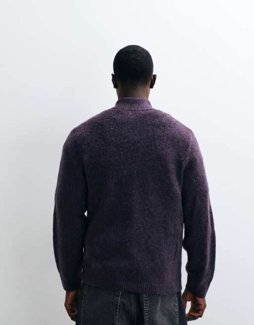Carhartt WIP - Curtis - Giacca in maglia viola sfumato con zip, 5 di 5