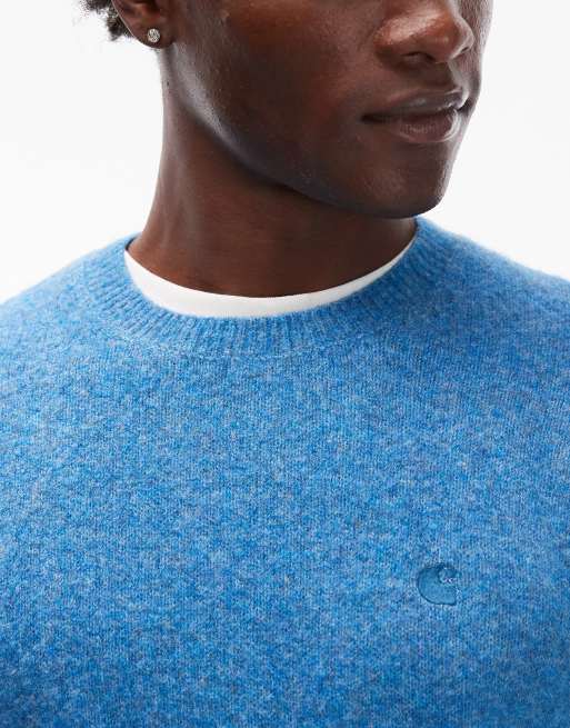 Carhartt WIP curtis knitted jumper in light blue, 5 of 5