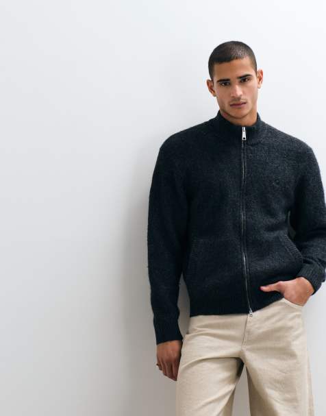 Carhartt WIP Curtis knitted zip-through jacket in black - view 1