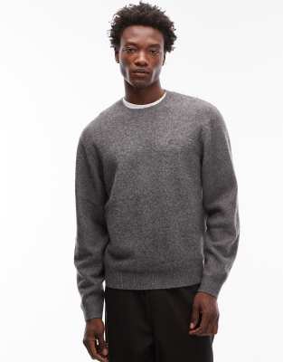WIP - Curtis - Strickpullover in Dunkelgrau Grau XS
