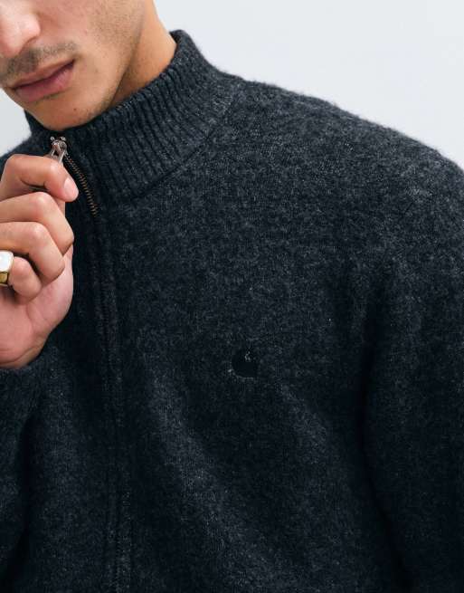 Carhartt WIP - Curtis - Veste en maille à fermeture éclair - Noir, 3 de 5