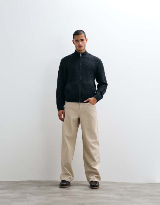 Carhartt WIP - Curtis - Veste en maille à fermeture éclair - Noir, 4 de 5