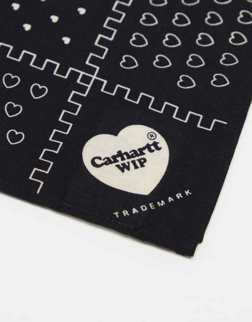Carhartt WIP – Czarna bandana we wzór w serca, 3 z 4