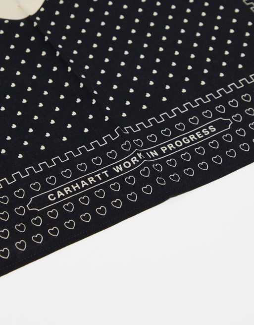 Carhartt WIP – Czarna bandana we wzór w serca, 4 z 4