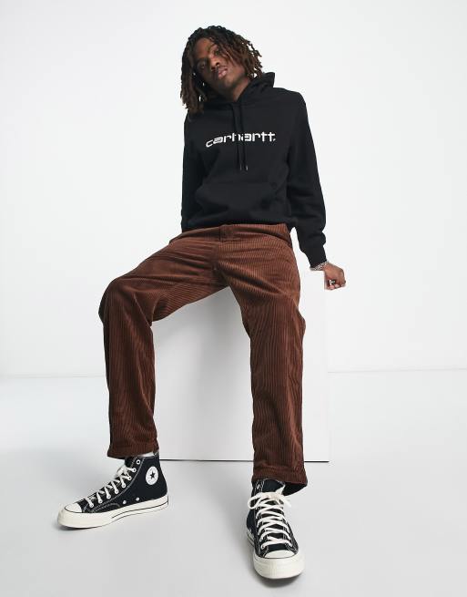 Carhartt WIP – Czarna bluza z kapturem i napisem