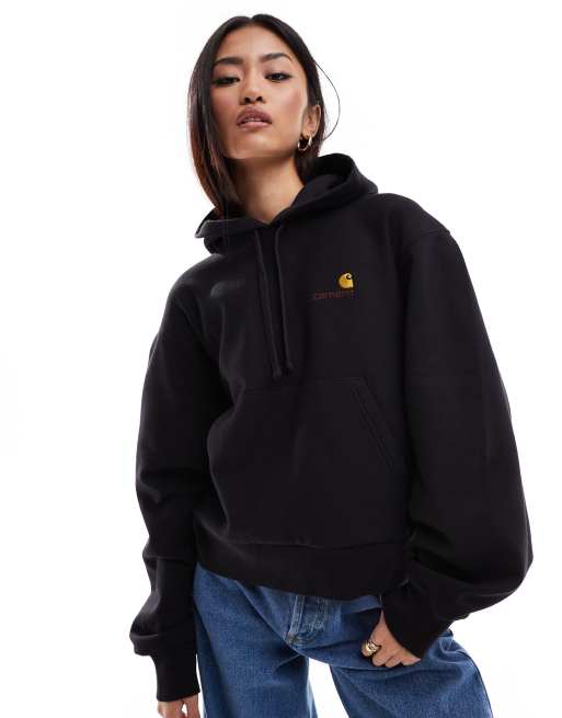 Carhartt WIP – Czarna bluza z kapturem i napisem