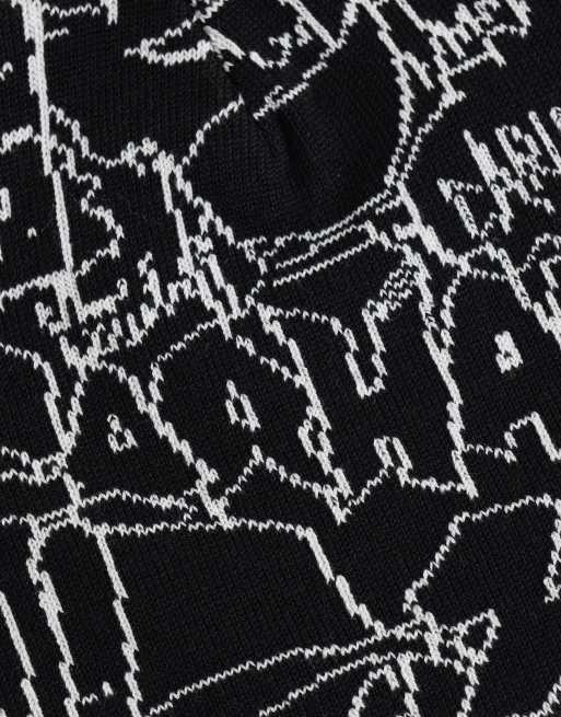 Carhartt WIP czarna czapka beanie z logo sketch, 3 z 3