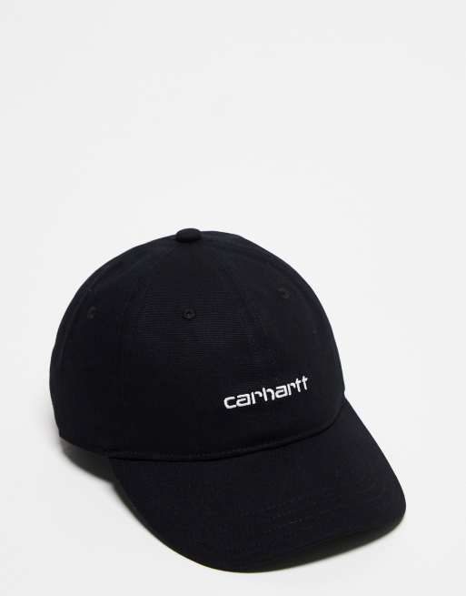 Carhartt WIP – Czarna czapka z daszkiem i z napisem