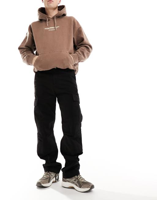 Carhartt WIP – Czarne spodnie bojówki o regularnym kroju, 3 z 5