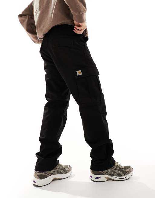 Carhartt WIP – Czarne spodnie bojówki o regularnym kroju, 4 z 5