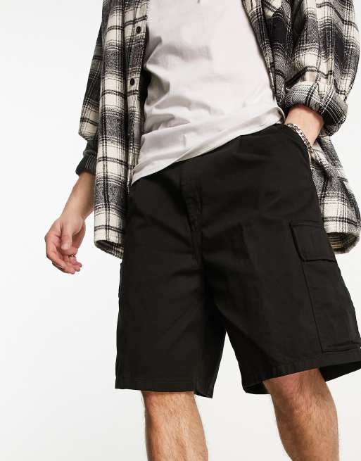 Carhartt WIP – Czarne szorty bojówki o regularnym kroju, 2 z 4