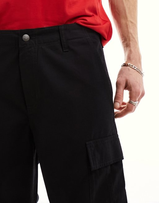 Carhartt WIP – Czarne szorty bojówki o regularnym kroju, 3 z 5