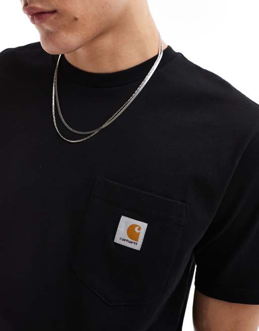 Carhartt WIP – Czarny t-shirt z kieszenią, 2 z 4
