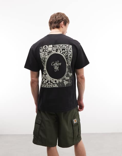 Carhartt WIP – Czarny T-shirt z nadrukiem łańcucha na plecach - view 1
