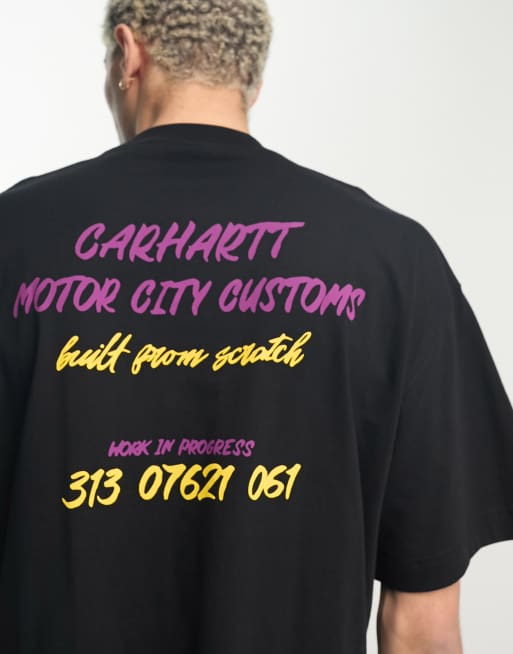 Carhartt WIP – Czarny T-shirt z napisem 