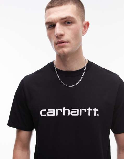 Carhartt WIP – Czarny T-shirt z napisem - view 1