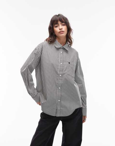 Carhartt WIP - Daldry - Gestreept overhemd met lange mouwen in zwart en wit - view 1