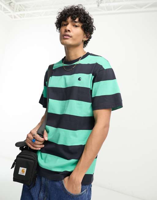 Carhartt WIP - Dampier - Gestreept T-shirt in groen