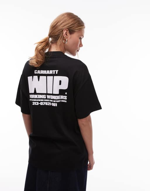 Carhartt WIP day off t-shirt with back print in pink 