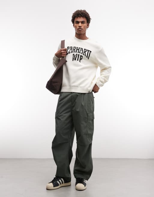 Carhartt WIP deck knit jumper in cream, 2 of 5