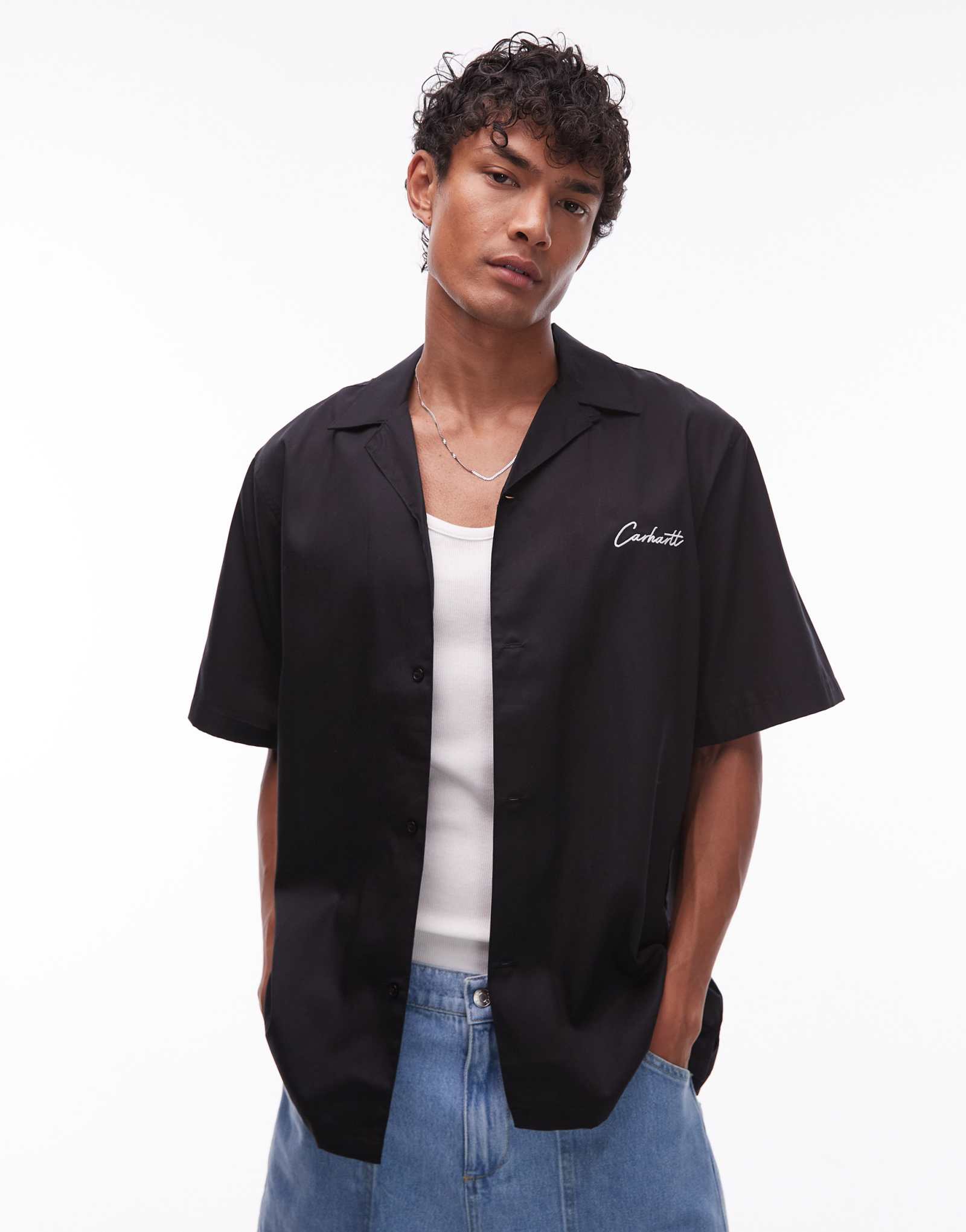 Черная рубашка Carhartt WIP delray с коротким рукавом