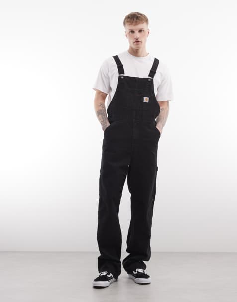 Carhartt WIP denim dungarees in black - view 1