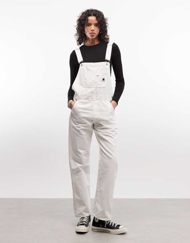 Carhartt WIP denim dungarees in white | ASOS