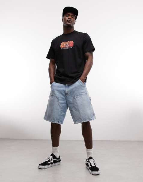 Carhartt WIP - Denim short met dubbele knie in lichtblauw - view 1