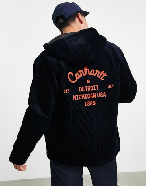 carhartt wip dennis cord hooded coach jacket