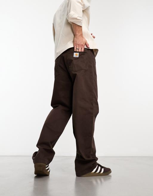 Carhartt WIP Derby loose tapered pants in brown