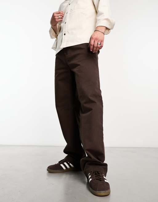 Carhartt WIP Derby loose tapered pants in brown, 2 of 4