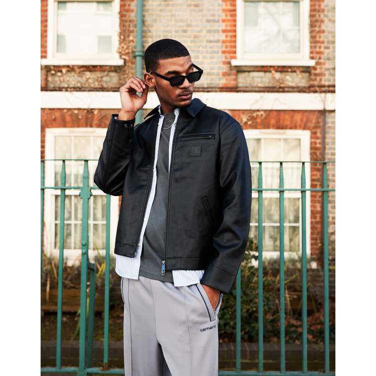 ジャケット・アウター Carhartt WIP Detroit Leather Jacket Faux Carhartt Wip Detroit Faux Leather Jacket Black Carhartt WIP