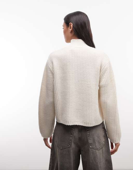 Carhartt WIP Detroit half zip jumper in natural, 4 of 4