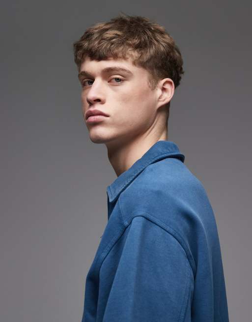 Carhartt WIP Detroit half zip sweatshirt in dark blue, 4 of 5